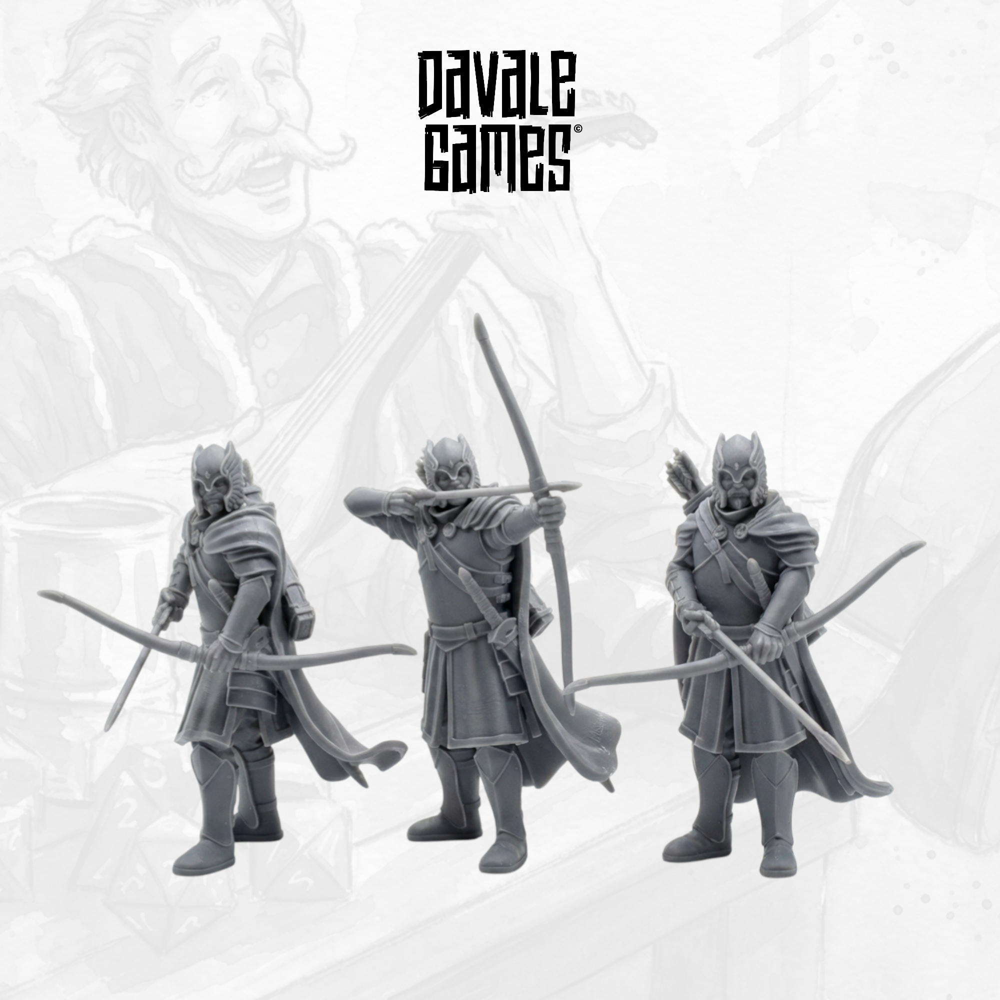 Grey Castle Guard with Long Bows